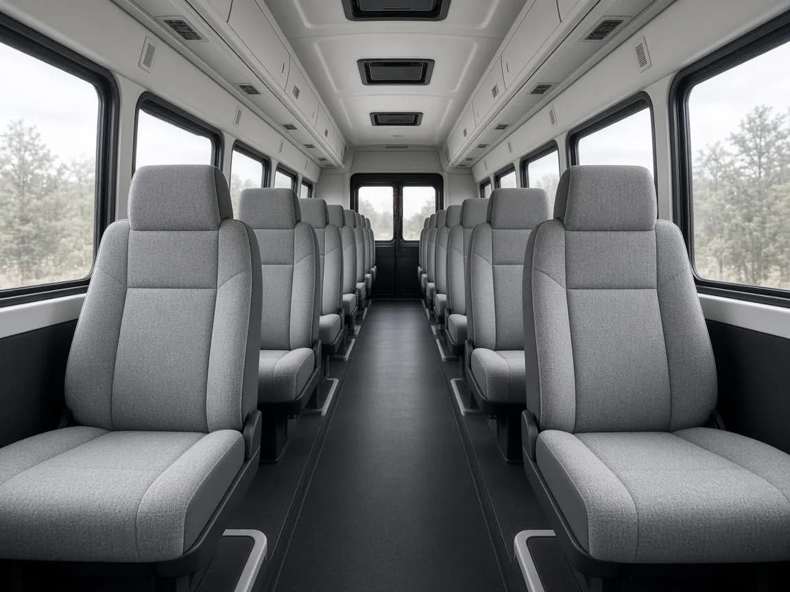 Interior of the 28 Passenger Shuttle Bus
