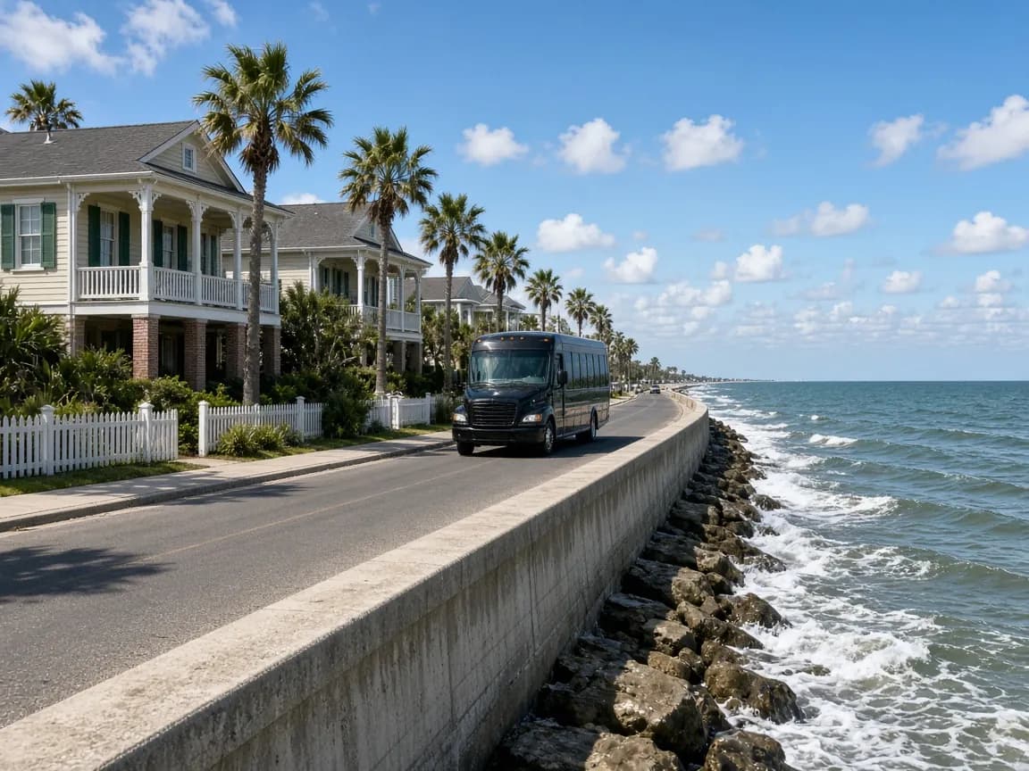 Group transportation serving Galveston, Texas