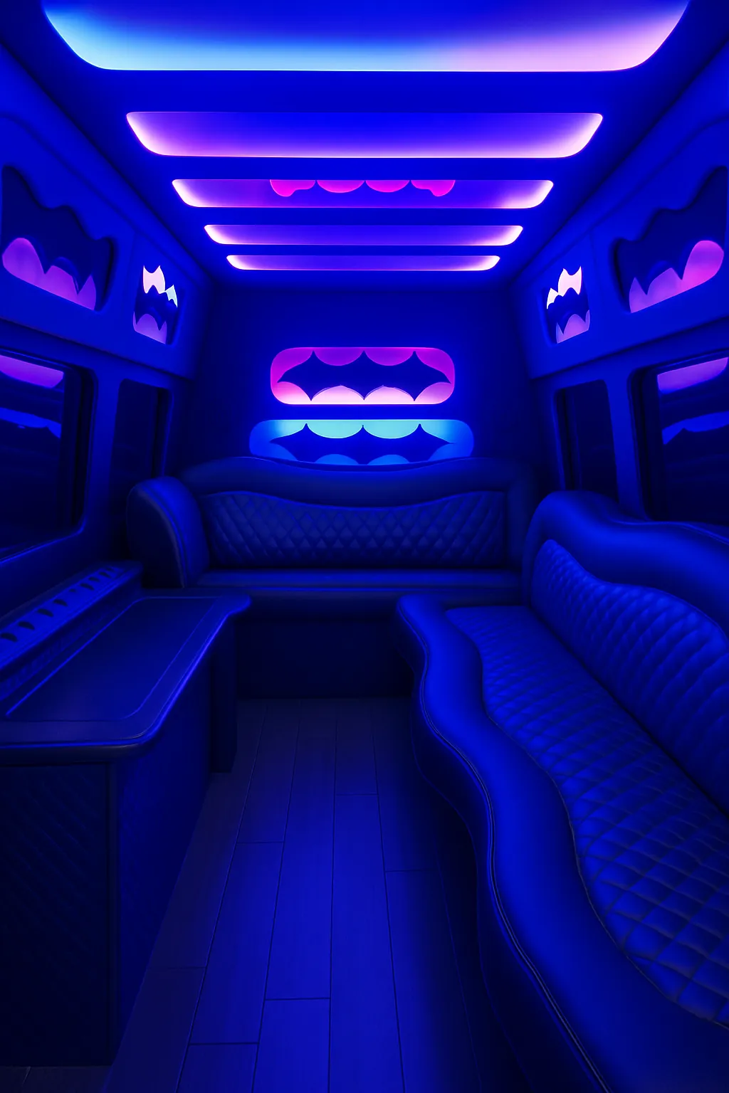 Interior of the 10 Passenger Limo Sprinter