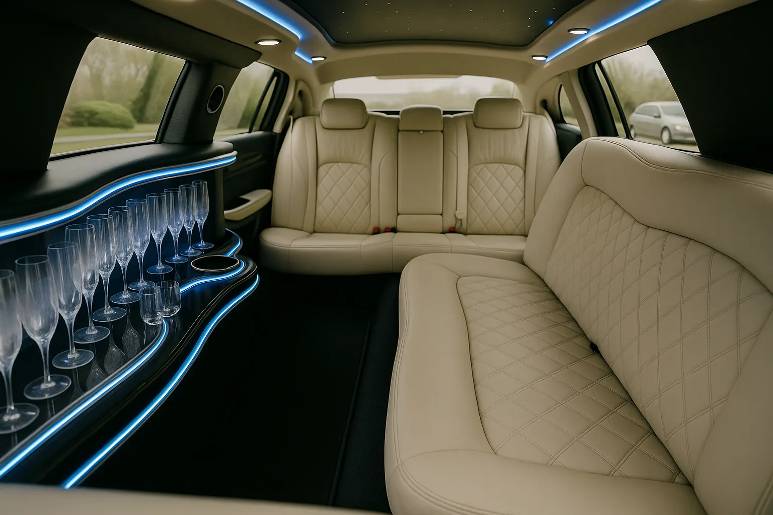 10 Passenger White Lincoln Stretch Limo exterior
