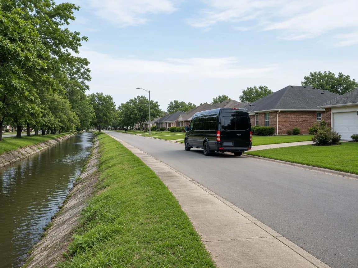 Group transportation serving Jersey Village, Texas