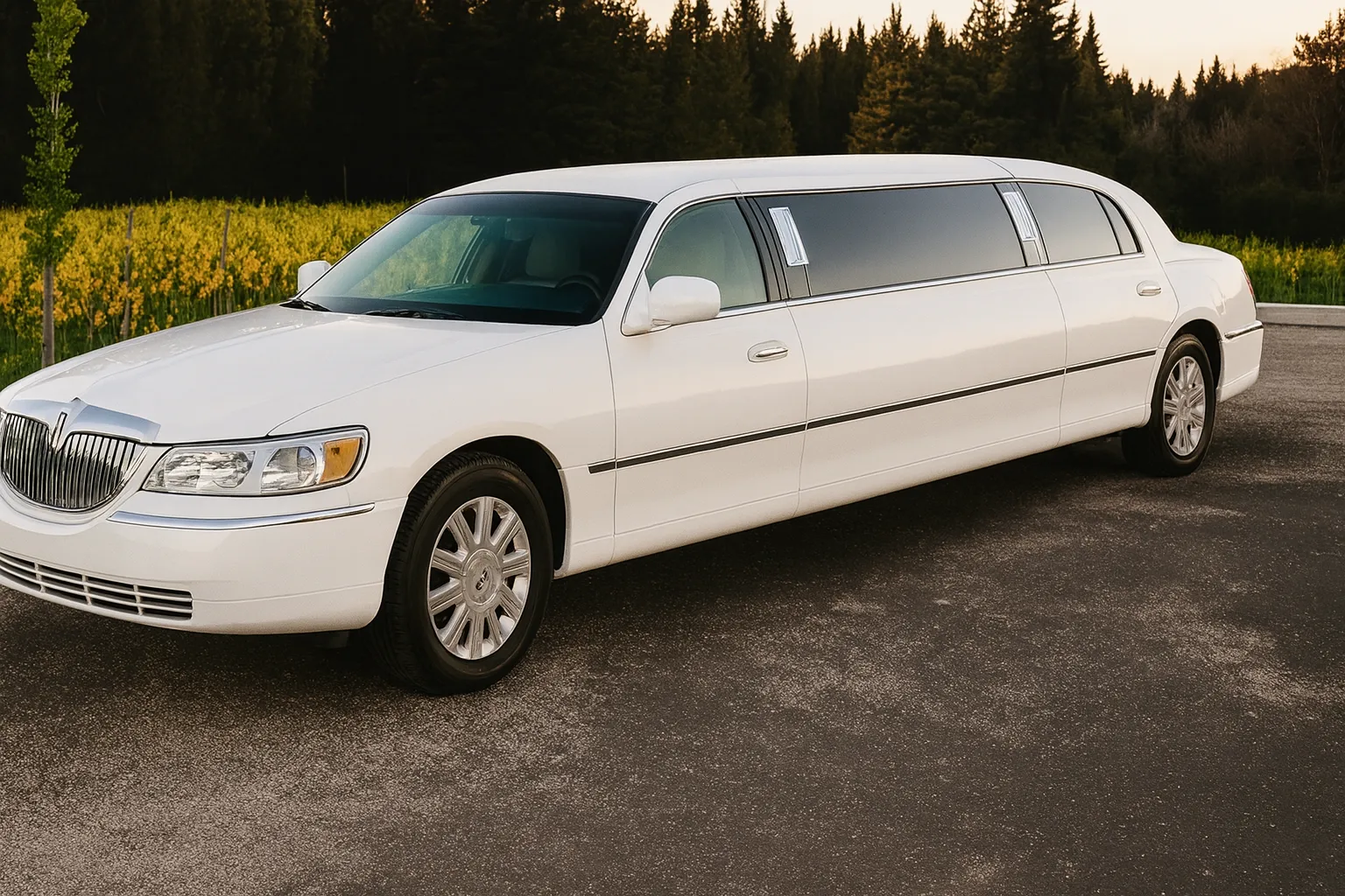 10 Passenger White Lincoln Stretch Limo interior view