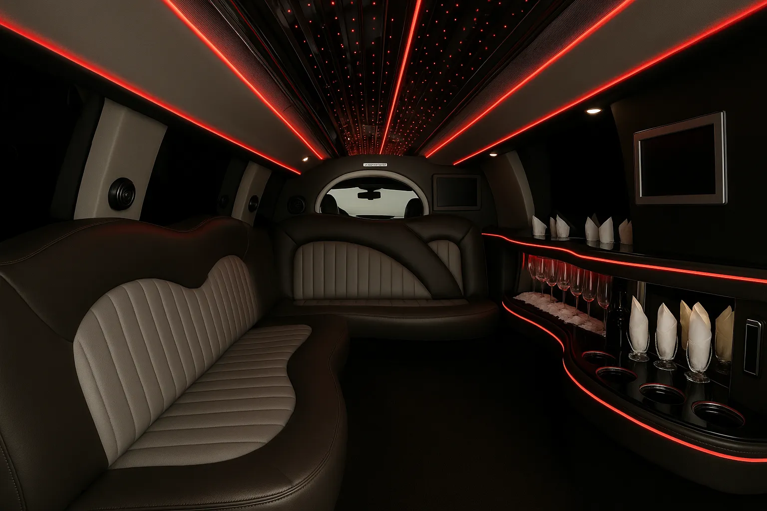 14 Passenger Navigator Limo Interior