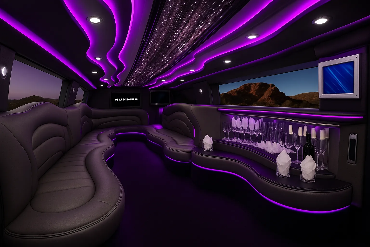 18 Passenger Excursion Limo interior view