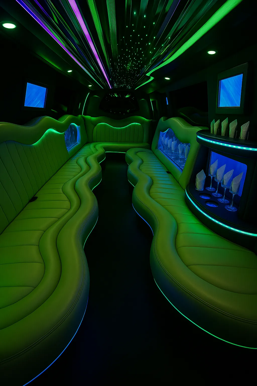 22 Passenger Hummer Limo interior view