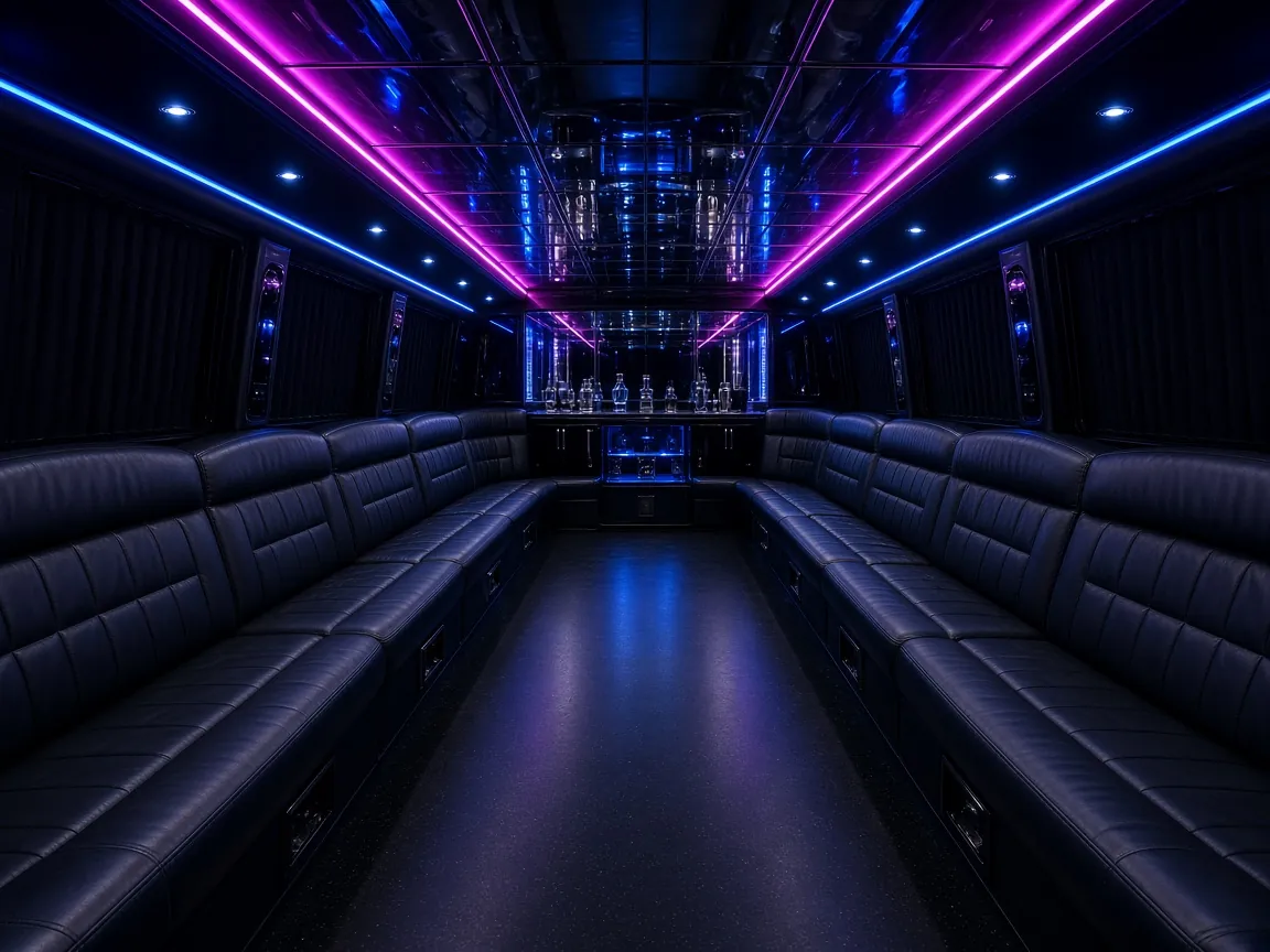 40 Passenger Party Bus Interior