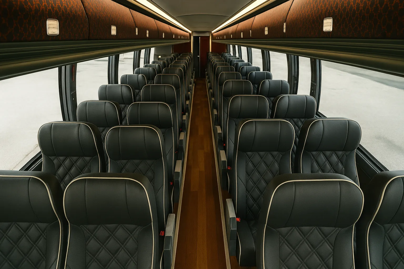54 Passenger Coach Bus Interior