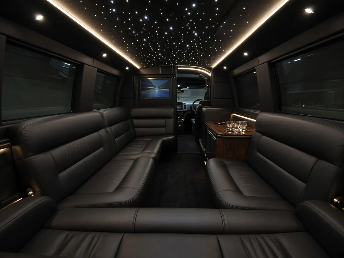 8 Passenger Limo Sprinter Interior