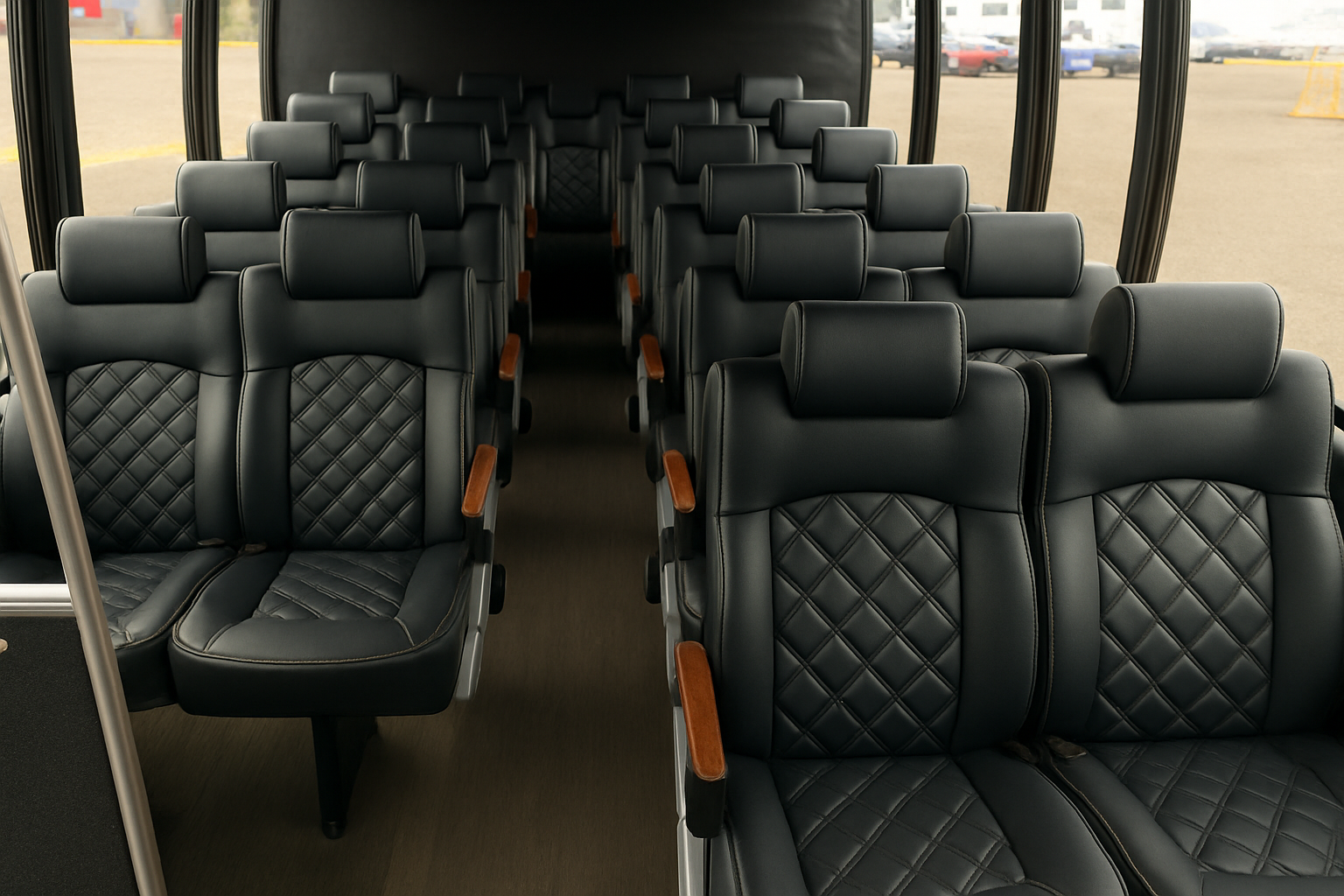 16 Passenger Coach Bus interior view