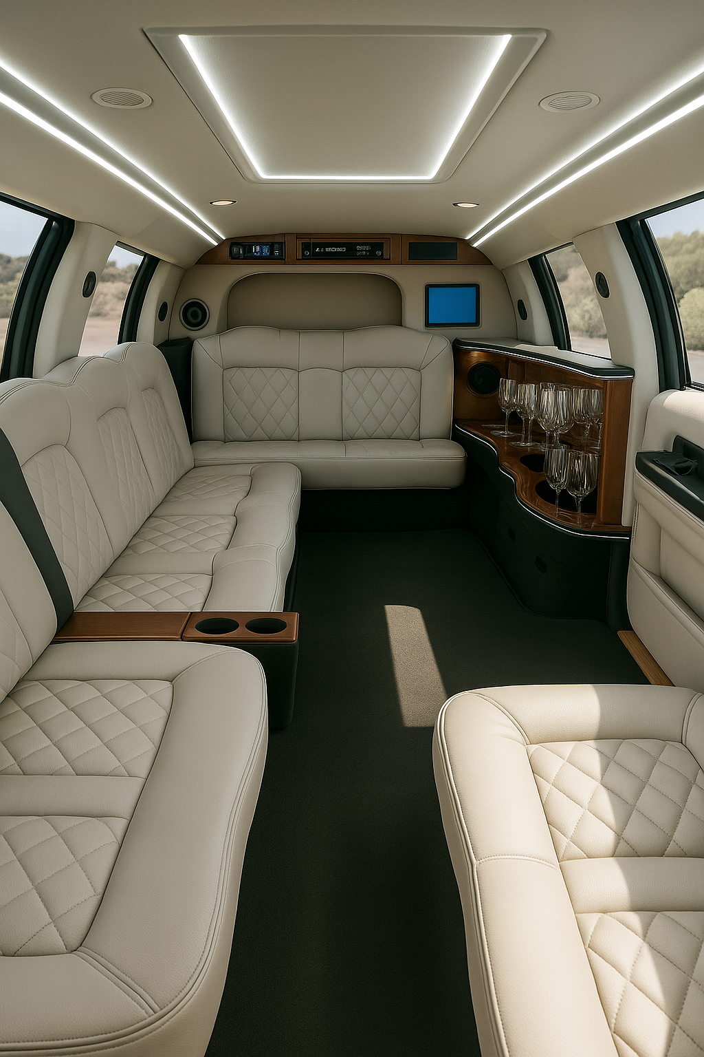 16 Passenger Hummer Limo interior view