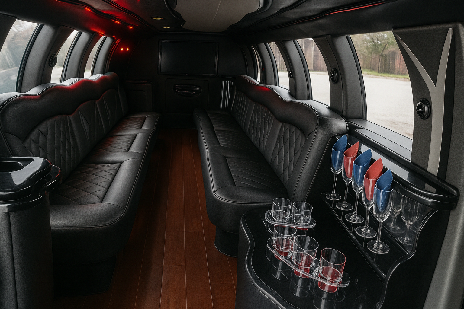 20 Passenger Hummer Limo interior view