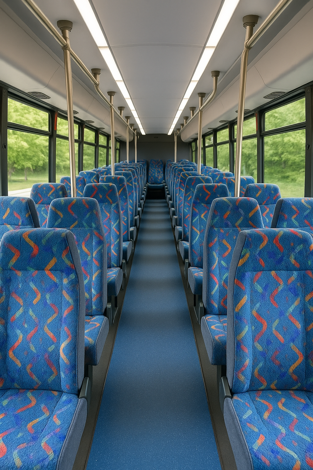 36 Passenger Coach Bus interior view