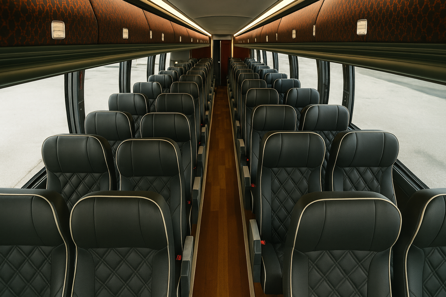 54 Passenger Coach Bus interior view
