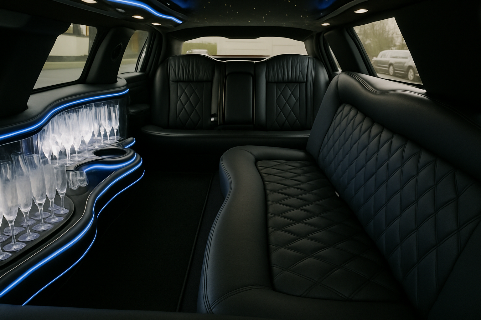 8 Passenger Limo interior view